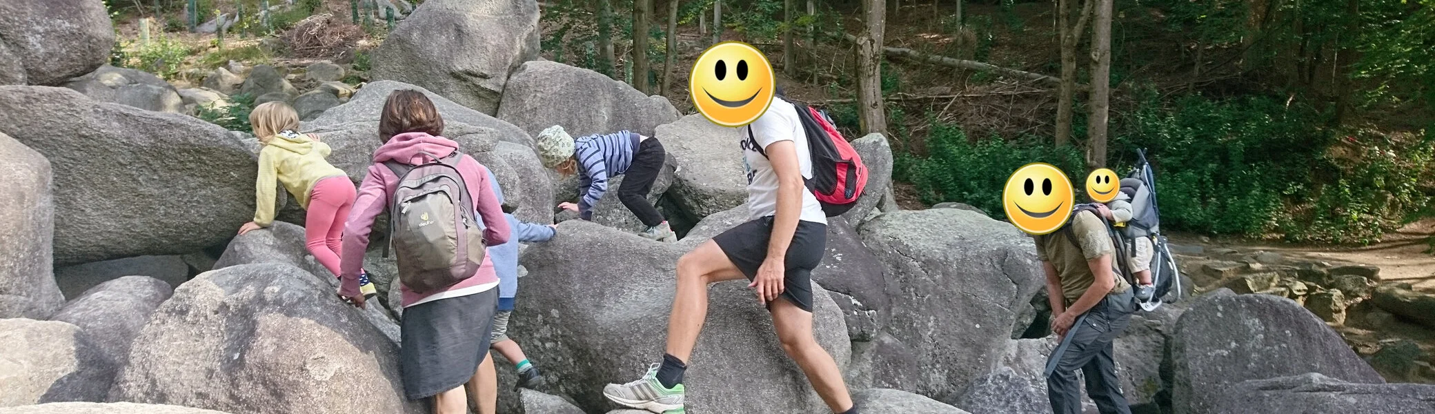 Familienbergsteigen Babyklettergruppe Felsenmeer Lautertal | © Deutscher Alpenverein Sektion Heidelberg 1869 e.V.