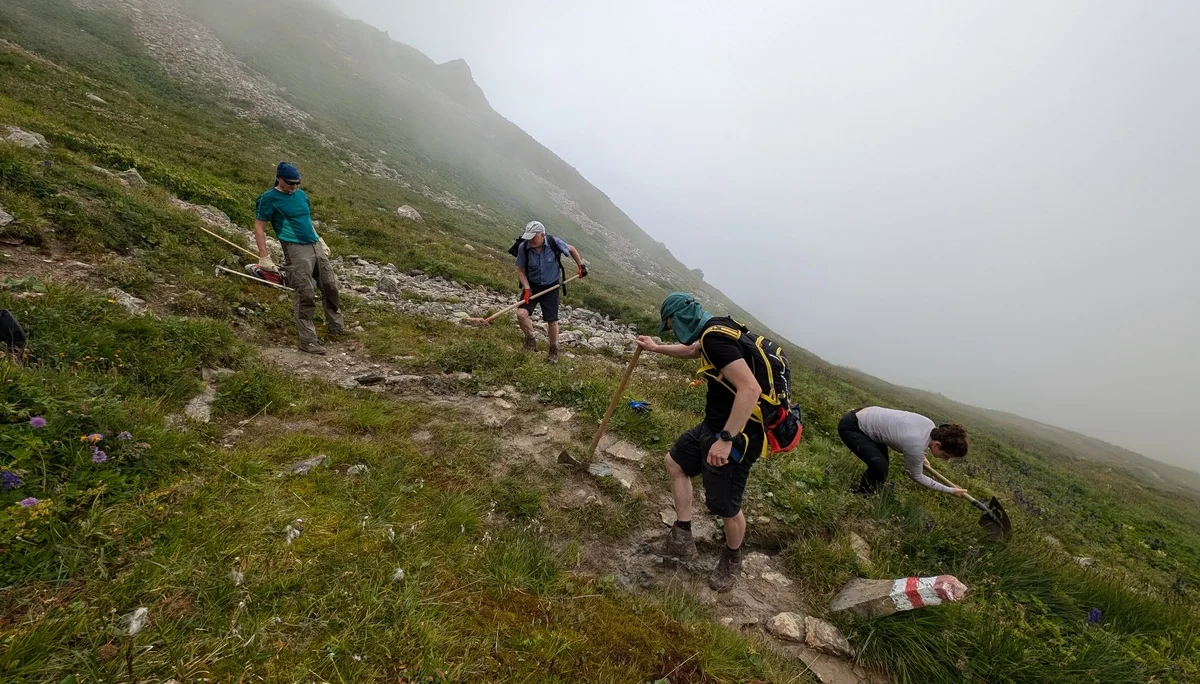 Wegearbeiten im Raum Heidelberger Hütte | © DAV Heidelberg/Christian Rieth