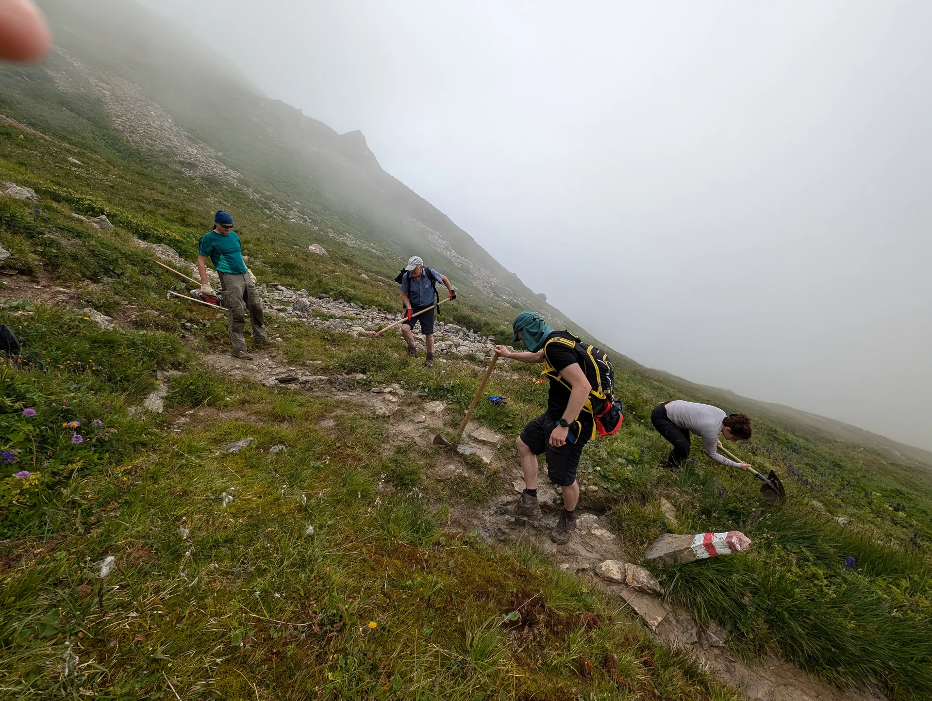 Wegearbeiten im Raum Heidelberger Hütte | © DAV Heidelberg/Christian Rieth