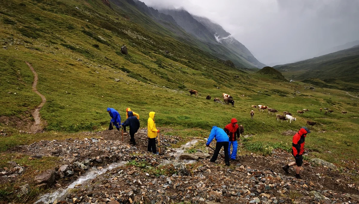Wegearbeiten im Raum Heidelberger Hütte | © DAV Heidelberg/Marc Derungs 