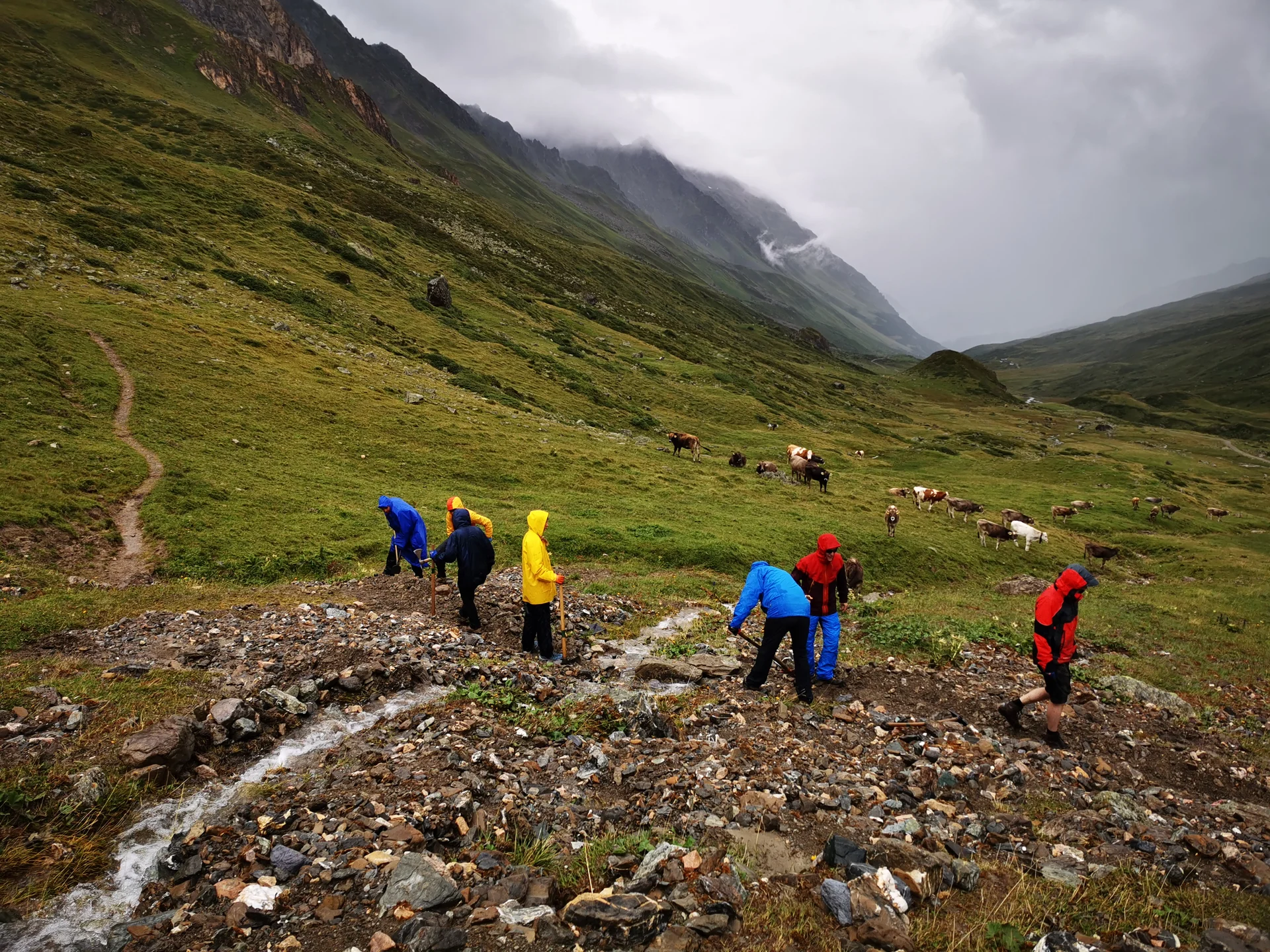 Wegearbeiten im Raum Heidelberger Hütte | © DAV Heidelberg/Marc Derungs 