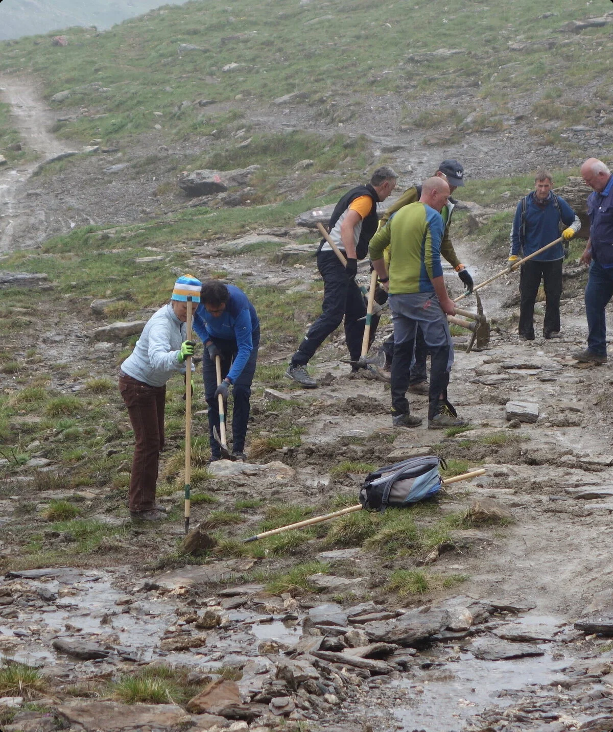 Wegearbeiten am Fimberpass | © DAV Heidelberg/Marc Derungs