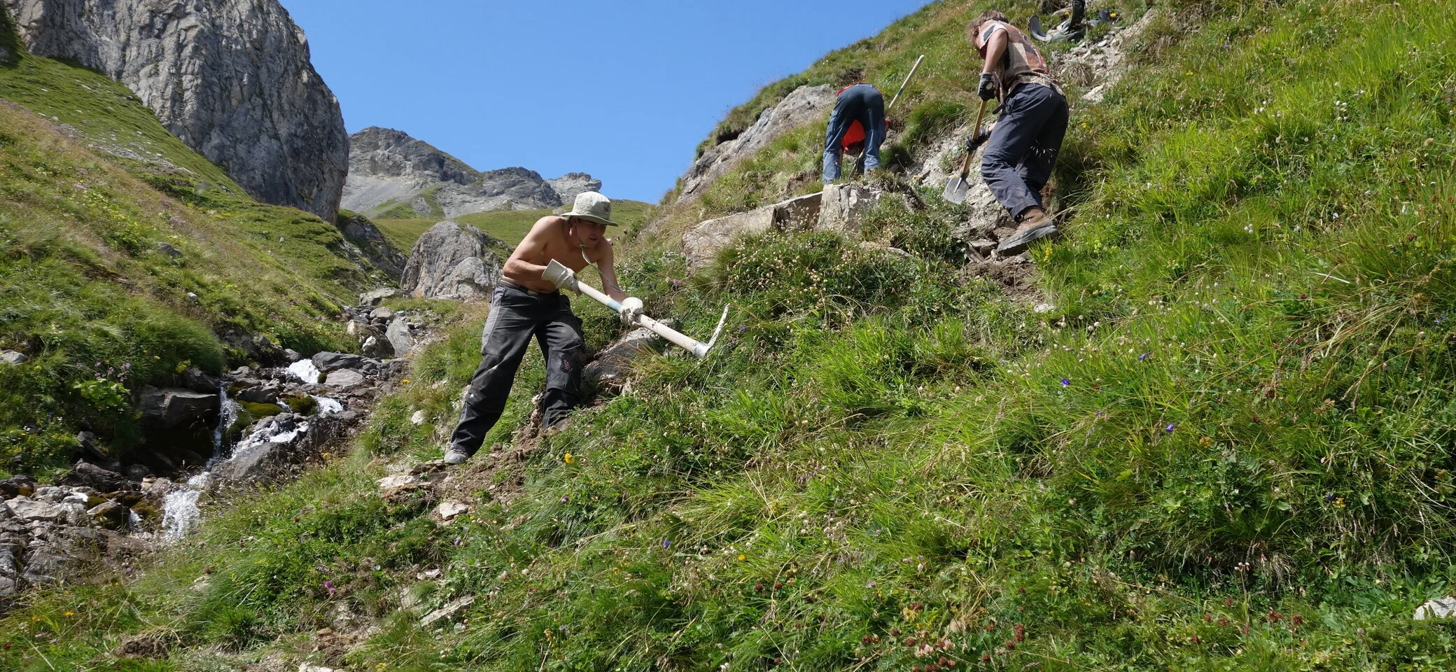 Wegearbeiten Heidelbergerspitze | © DAV Heidelberg/Marc Derungs
