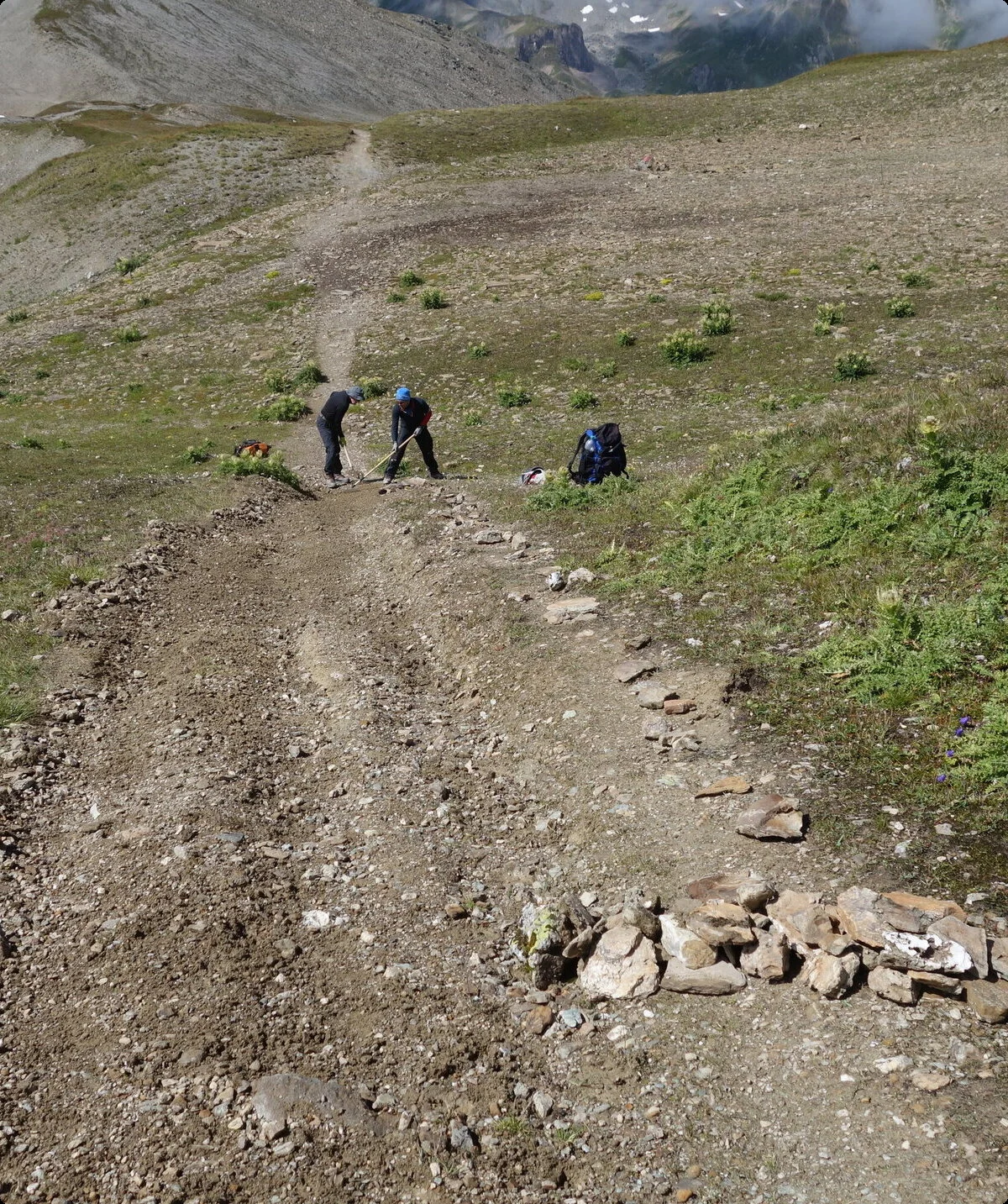 Wegearbeiten an Fuorcla Val Gronda | © DAV Heidelberg/Marc Derungs